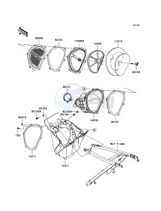 KX250F KX250W9F EU drawing Air Cleaner