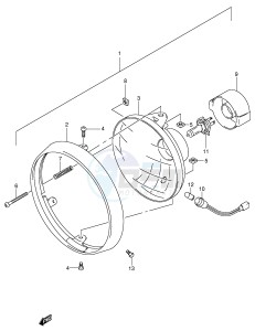 SV650S (E2) drawing HEADLAMP (SV650X UX Y UY K1 UK1 K2 UK2)