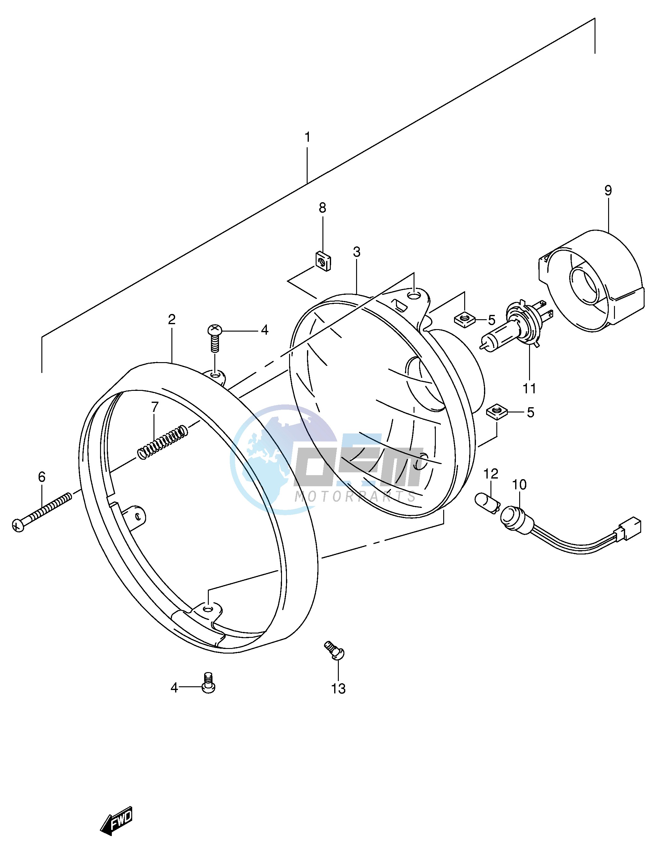 HEADLAMP (SV650X UX Y UY K1 UK1 K2 UK2)