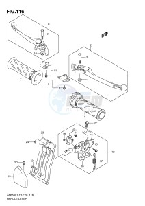 AN650 (E3-E28) Burgman drawing HANDLE LEVER (AN650L1 E3)