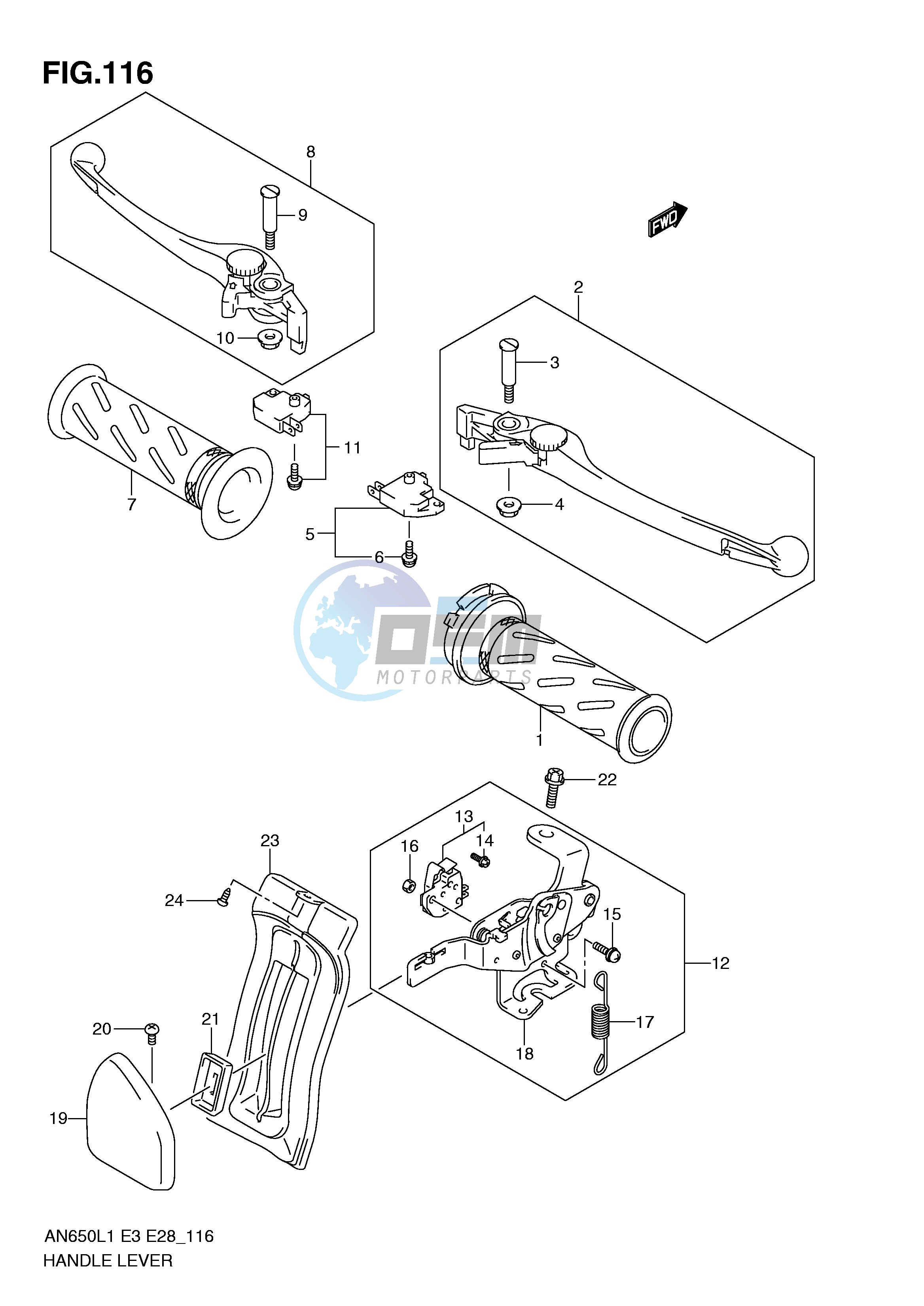 HANDLE LEVER (AN650L1 E3)