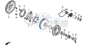 SFX50S drawing DRIVE FACE/ KICK STARTER SPINDLE