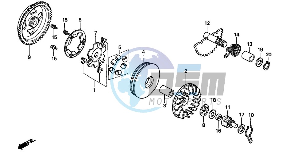 DRIVE FACE/ KICK STARTER SPINDLE