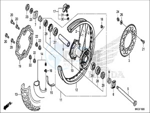 CRF450RH Europe Direct - (ED) drawing REAR WHEEL