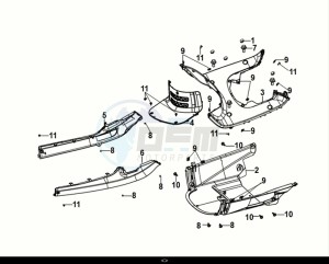 FIDDLE IV 50 (XG05W1-NL) (E5) (M1-M3) drawing INNER FENDER FLOOR PANEL CENTER COVER