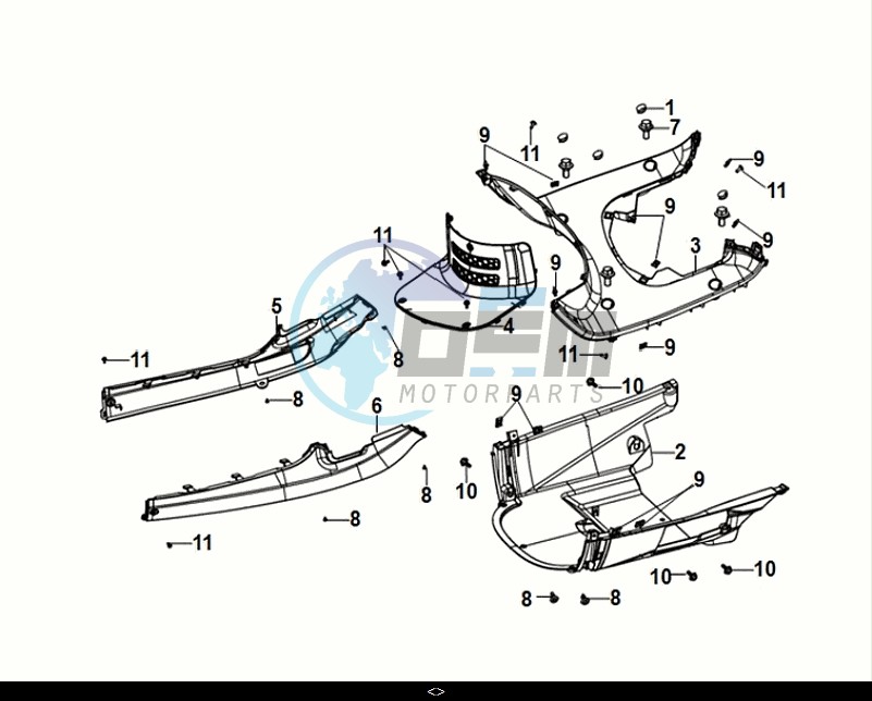 INNER FENDER FLOOR PANEL CENTER COVER