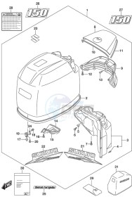 DF 150 drawing Engine Cover (White)