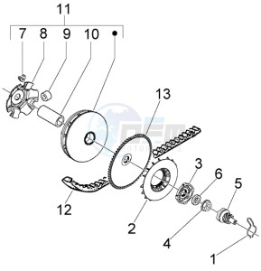 LX 50 4T U.S.A. drawing Driving pulley