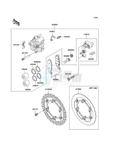 KX125 KX125M8F EU drawing Front Brake