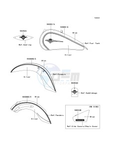 VN 900 D[VULCAN 900 CLASSIC LT] (6F-9F) D8F drawing DECALS-- BLUE_SILVER- --- D8F- -