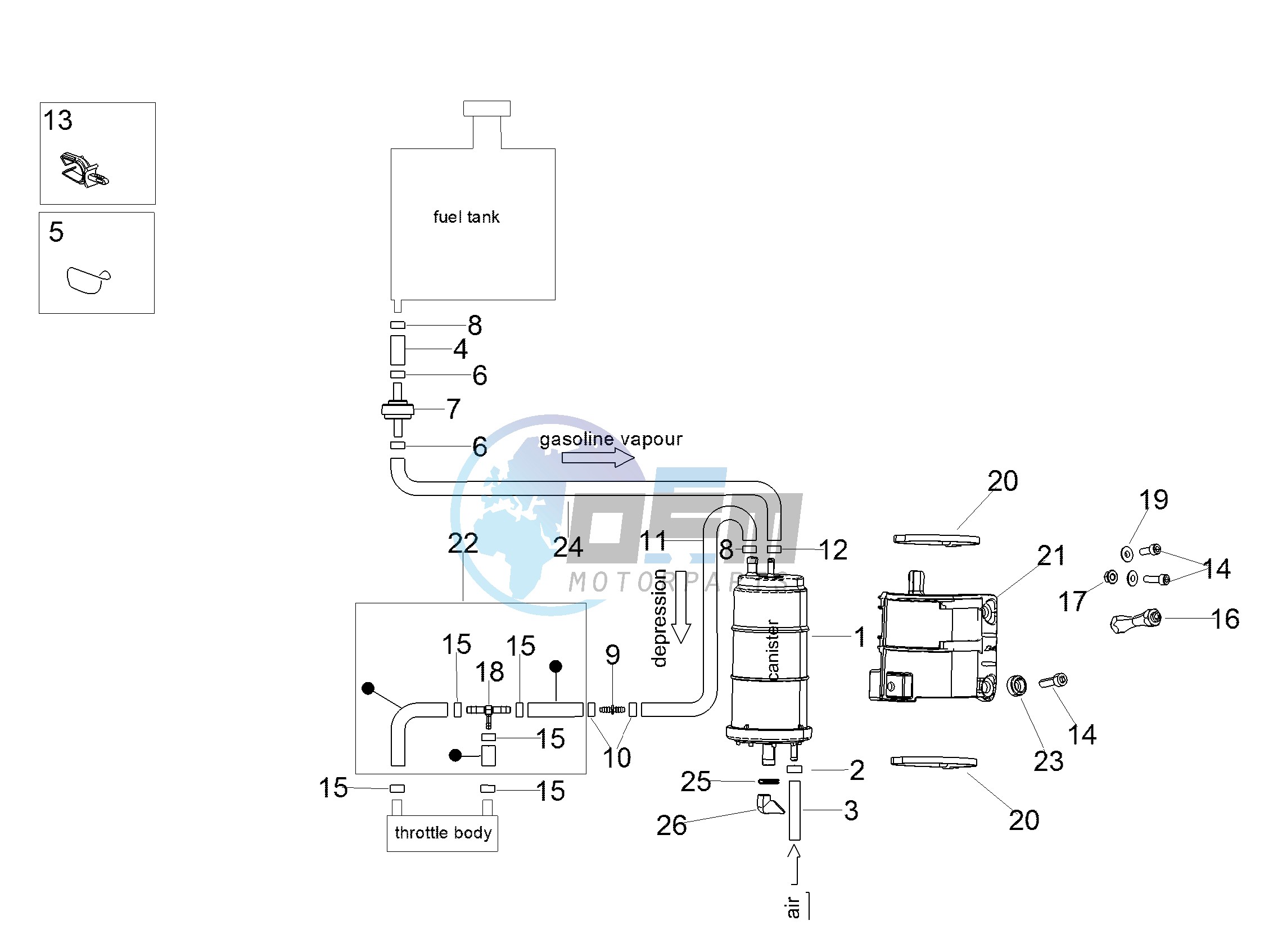 Fuel vapour recover system