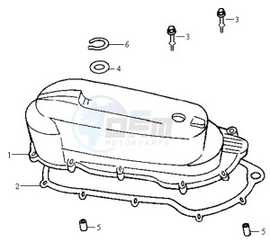 JET EURO X 50 E2 drawing CRANKCASE COVER LEFT