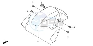 PES150 125 drawing FRONT FENDER