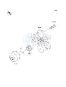 KVF 650 F [BRUTE FORCE 650 4X4I] (F6F-F9F ) F6F drawing FRONT HUB