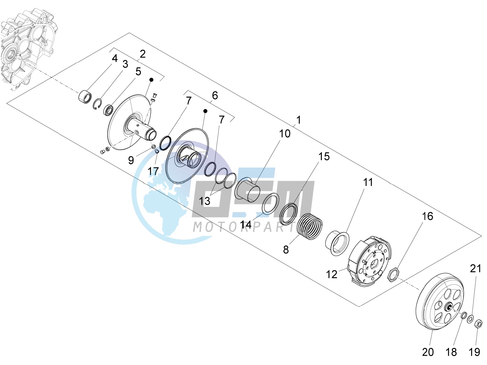 Driven pulley