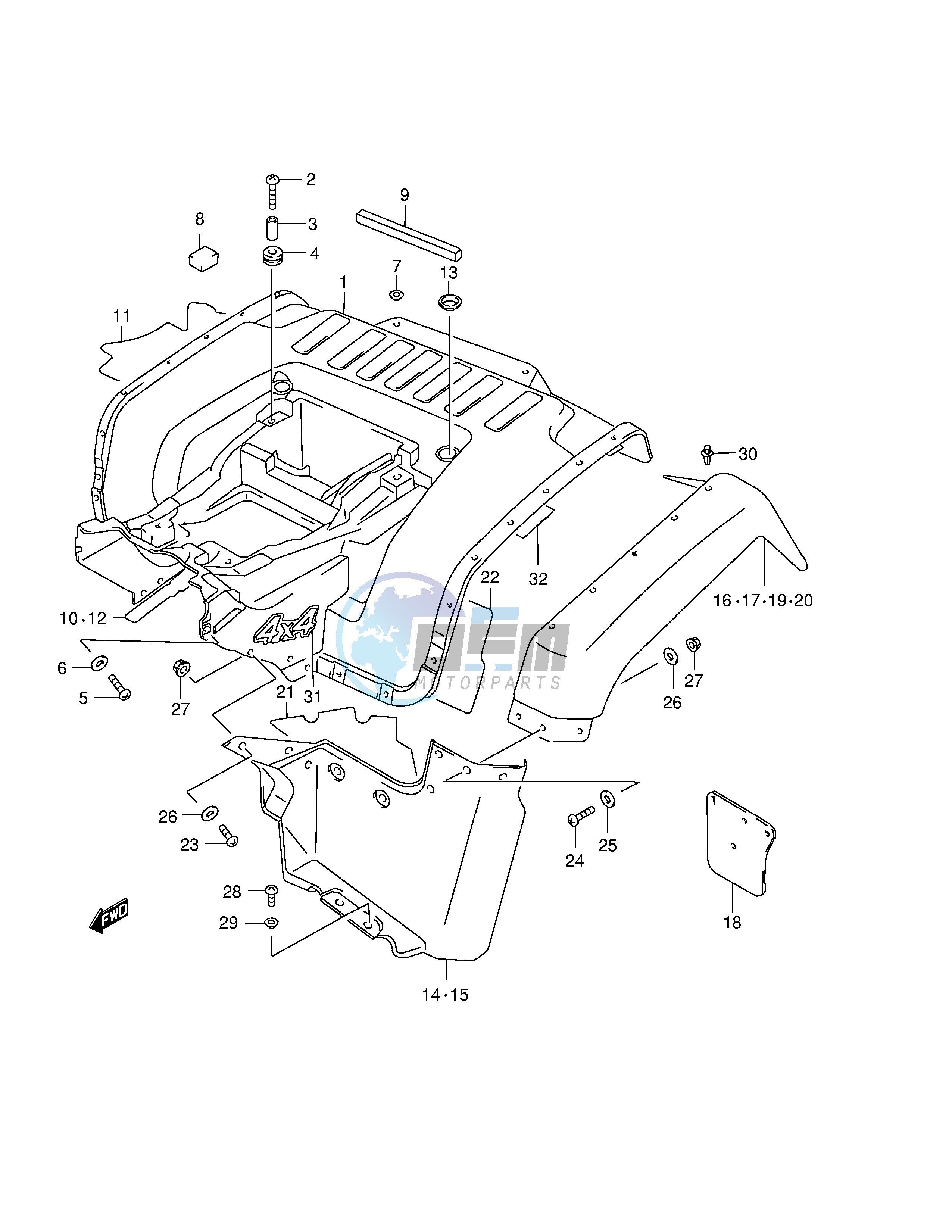 REAR FENDER (MODEL W)