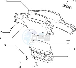 Typhoon 125 XR drawing Speedometers Kms. - handlebar cover