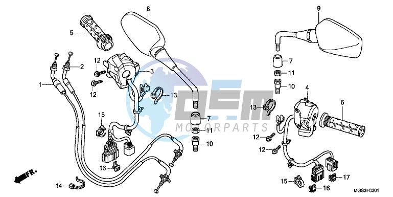 HANDLE/ SWITCH/ CABLE (NC700XD)