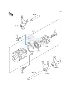 KDX 200 E [KDX200] (E4-E6)) [KDX200] drawing CHANGE DRUM_SHIFT FORK