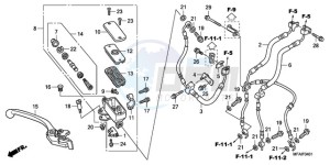 CBF1000S9 France - (F / ABS CMF) drawing FR. BRAKE MASTER CYLINDER (CBF1000A/T/S)