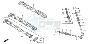 CBR600F4 drawing CAMSHAFT/VALVE