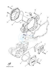 YZ250 (1SSM 1SSN 1SSP 1SSR 1SSR) drawing CRANKCASE COVER 1