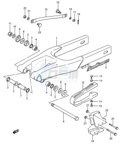 RM80 (E28) drawing REAR SWINGING ARM (MODEL K)