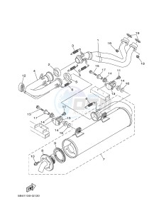 YXR700F YXR7FSPD RHINO 700 SPORTS EDITION (1RBM 1RBN 1RBP) drawing EXHAUST