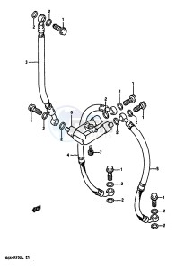 GSX-R750 (J-K-L) drawing FRONT BRAKE HOSE (MODEL L)