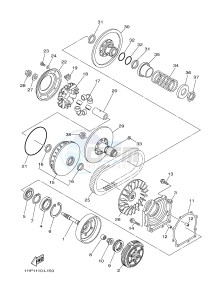 YFM550FWAD YFM5FGPHB GRIZZLY 550 EPS HUNTER (1HS7) drawing CLUTCH