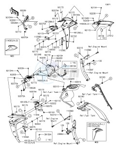 Z1000 ABS ZR1000GEFA FR GB XX (EU ME A(FRICA) drawing Cowling(Center)