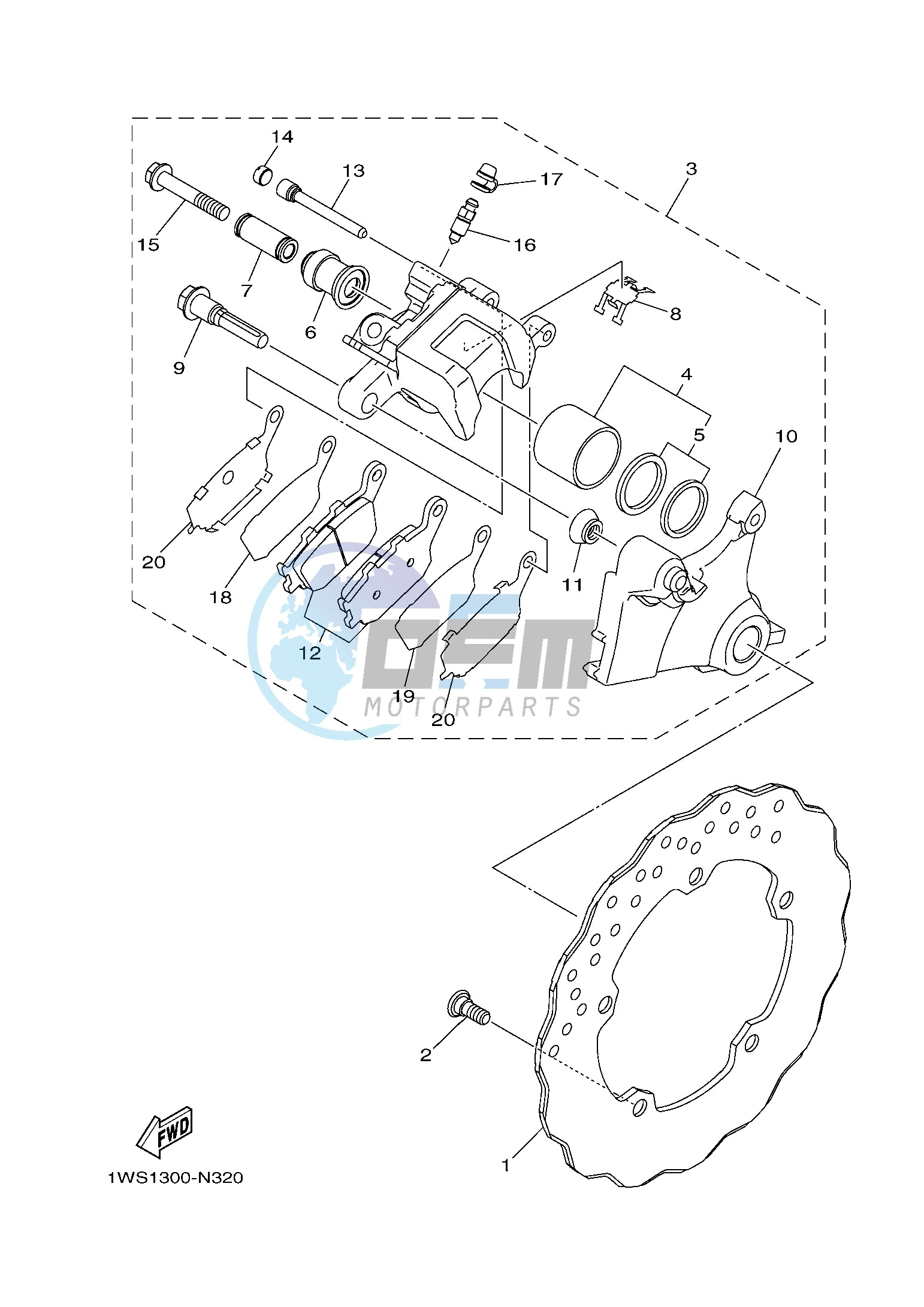 REAR BRAKE CALIPER