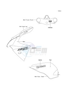 ZX 600 J [ZZR600] (J6F-J8F) J7F drawing DECALS-- RED- --- J7F- --- CA,US- -