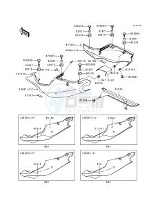 ZX 750 P [NINJA ZX-7R] (P1-P4) [NINJA ZX-7R] drawing SIDE COVERS_CHAIN COVER