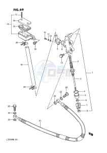 LT250R (E3) drawing REAR MASTER CYLINDER (MODEL F)