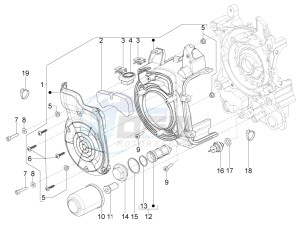 SR Motard 125 4t e3 drawing Flywheel magneto cover - Oil filter