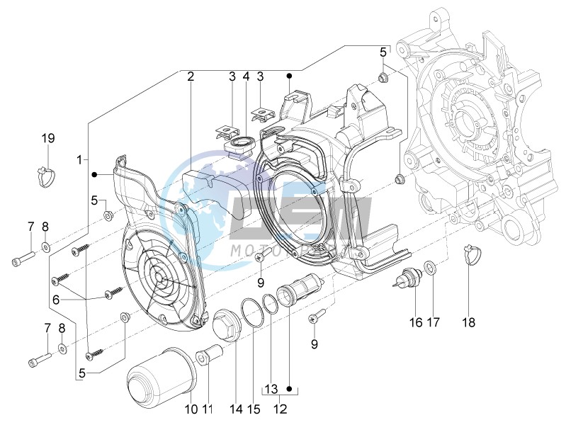 Flywheel magneto cover - Oil filter