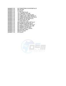 GSX600F (E2) Katana drawing * COLOR CHART *