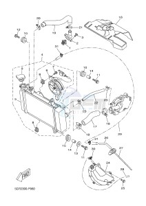 MT125A MT-125 ABS (5D7D) drawing RADIATOR & HOSE