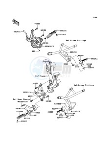 VERSYS KLE650A7F GB XX (EU ME A(FRICA) drawing Footrests