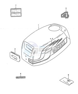 DT 4 drawing Engine Cover (1997 to 1998)