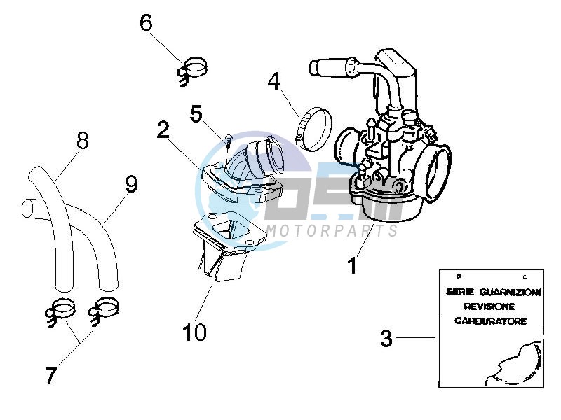 Carburettor assembly - Union pipe