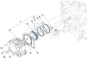 GTV 300 4T 4V ie Touring (USA) USA drawing Cylinder-piston-wrist pin unit