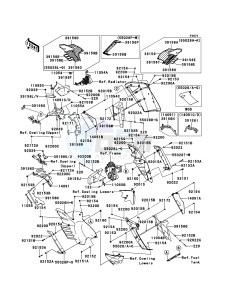 1400GTR ZG1400A9F FR GB XX (EU ME A(FRICA) drawing Cowling(Center)