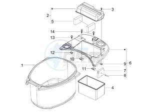 S 150 4T USA drawing Helmet housing - Undersaddle