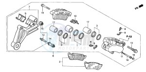 XL1000VA VARADERO drawing REAR BRAKE CALIPER (XL1000V)