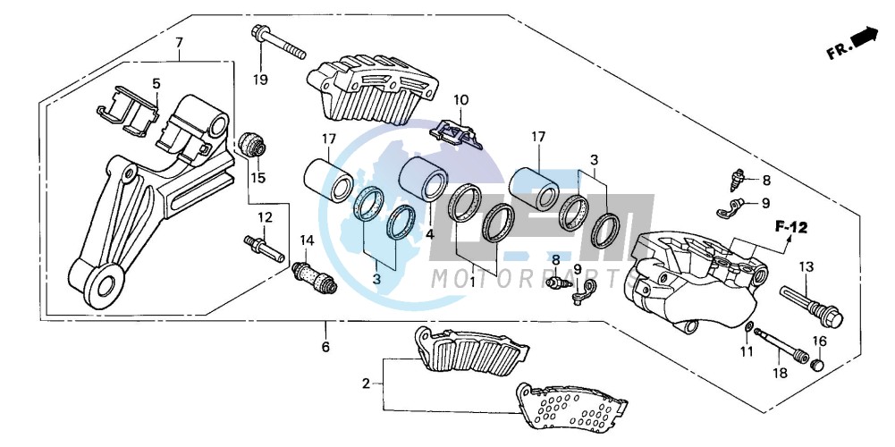 REAR BRAKE CALIPER (XL1000V)