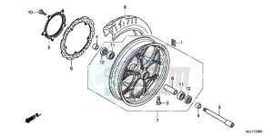 NC750DE Integra - NC750D Europe Direct - (ED) drawing FRONT WHEEL