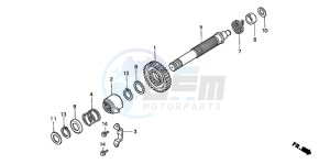 TRX300FW FOURTRAX 300 4X4 drawing KICK STARTER SPINDLE