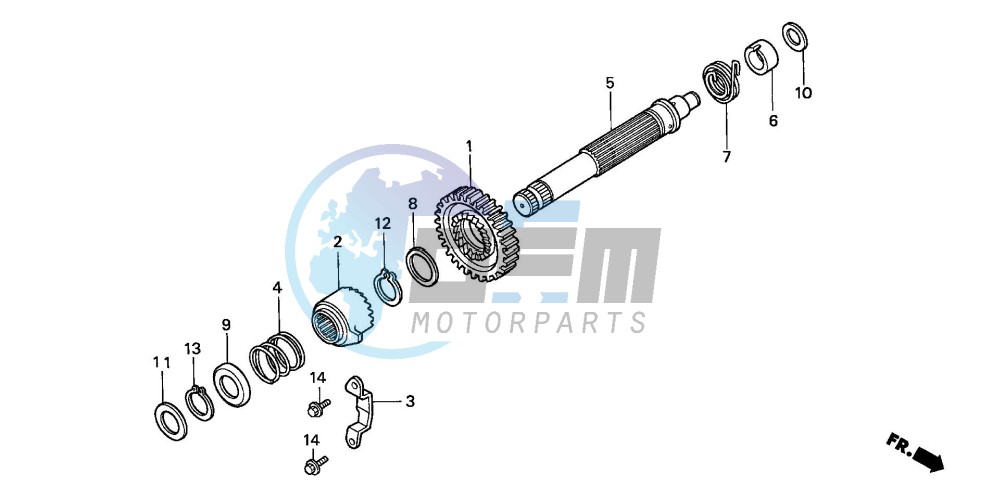 KICK STARTER SPINDLE